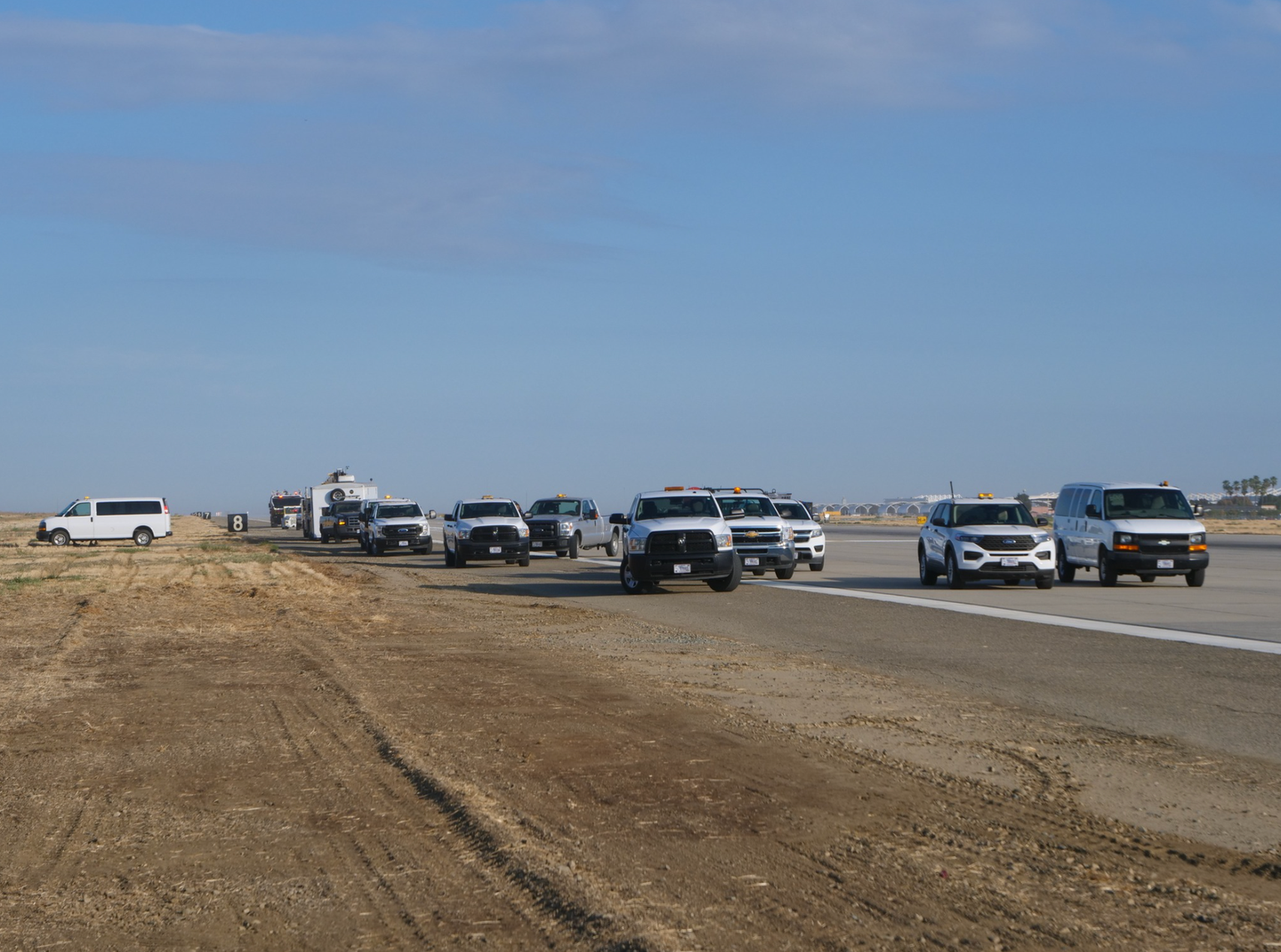 Some of the vehicles used by the different agencies that worked to recover the F-16 after its runway departure. <em>U.S. Navy/NAS Lemoore</em>