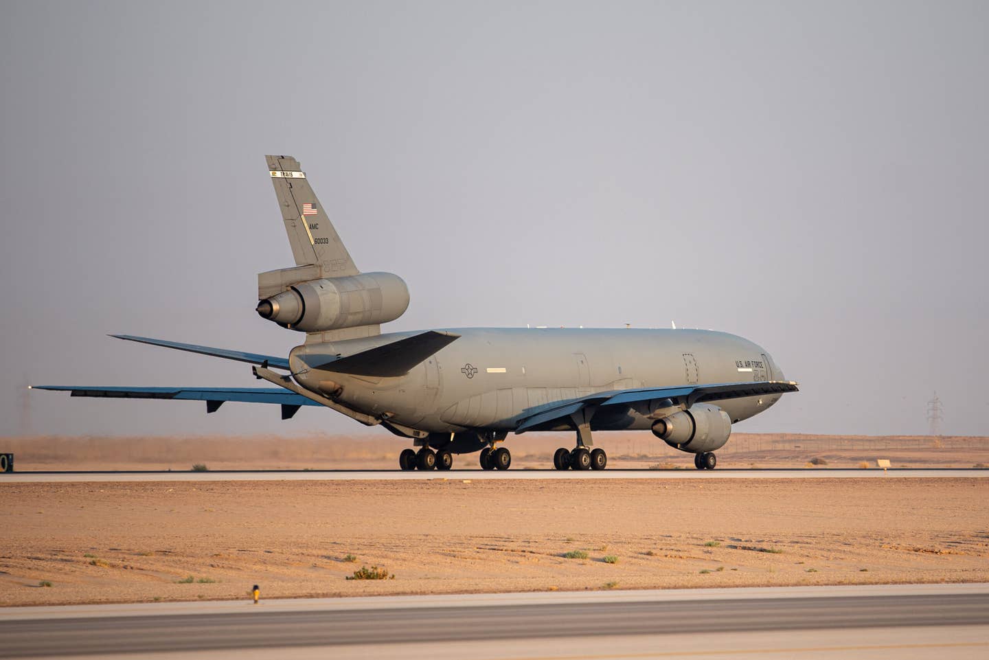The departure of the KC-10 at PSAB marked the end of the over 30 years of service for the type within the U.S. Air Forces Central (AFCENT) area of responsibility. <em>U.S. Air Force photo by Tech. Sgt. Alexander Frank</em>