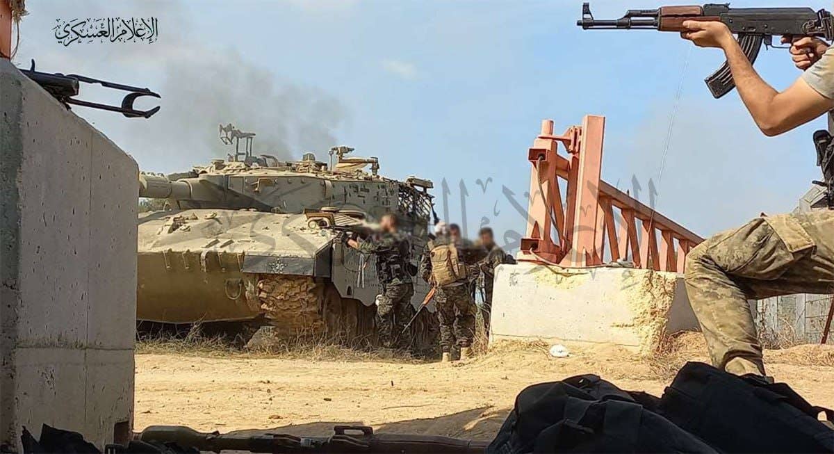 Hamas says its forces entered an Israeli military base that had at least one Merkava tank. (Hamas Telegram)
