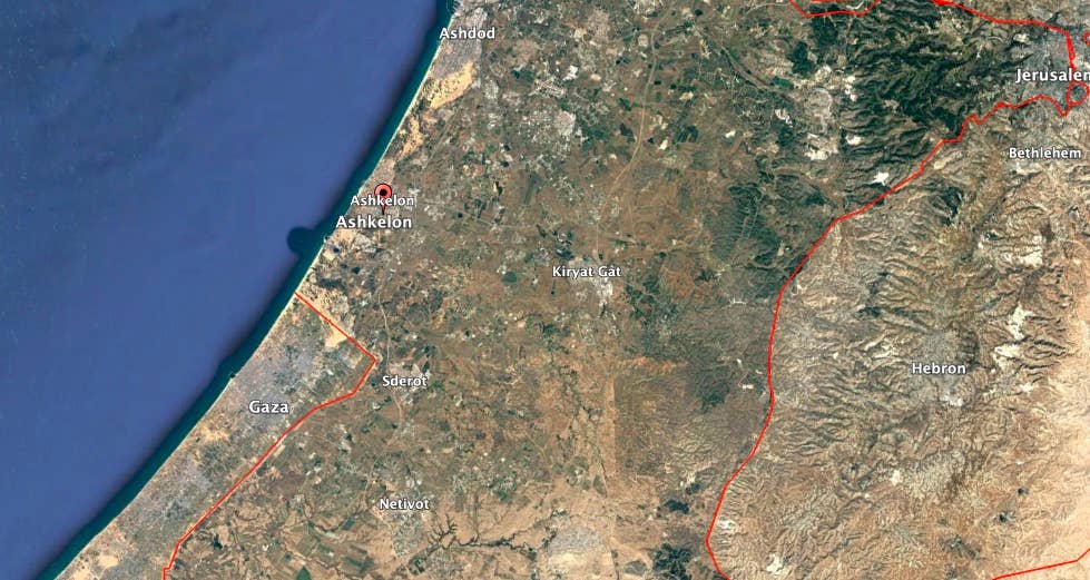 The IDF said it engaged in a firefight with Hamas in Ashkelon, about seven miles north of the Gaza border. (Google Earth image)