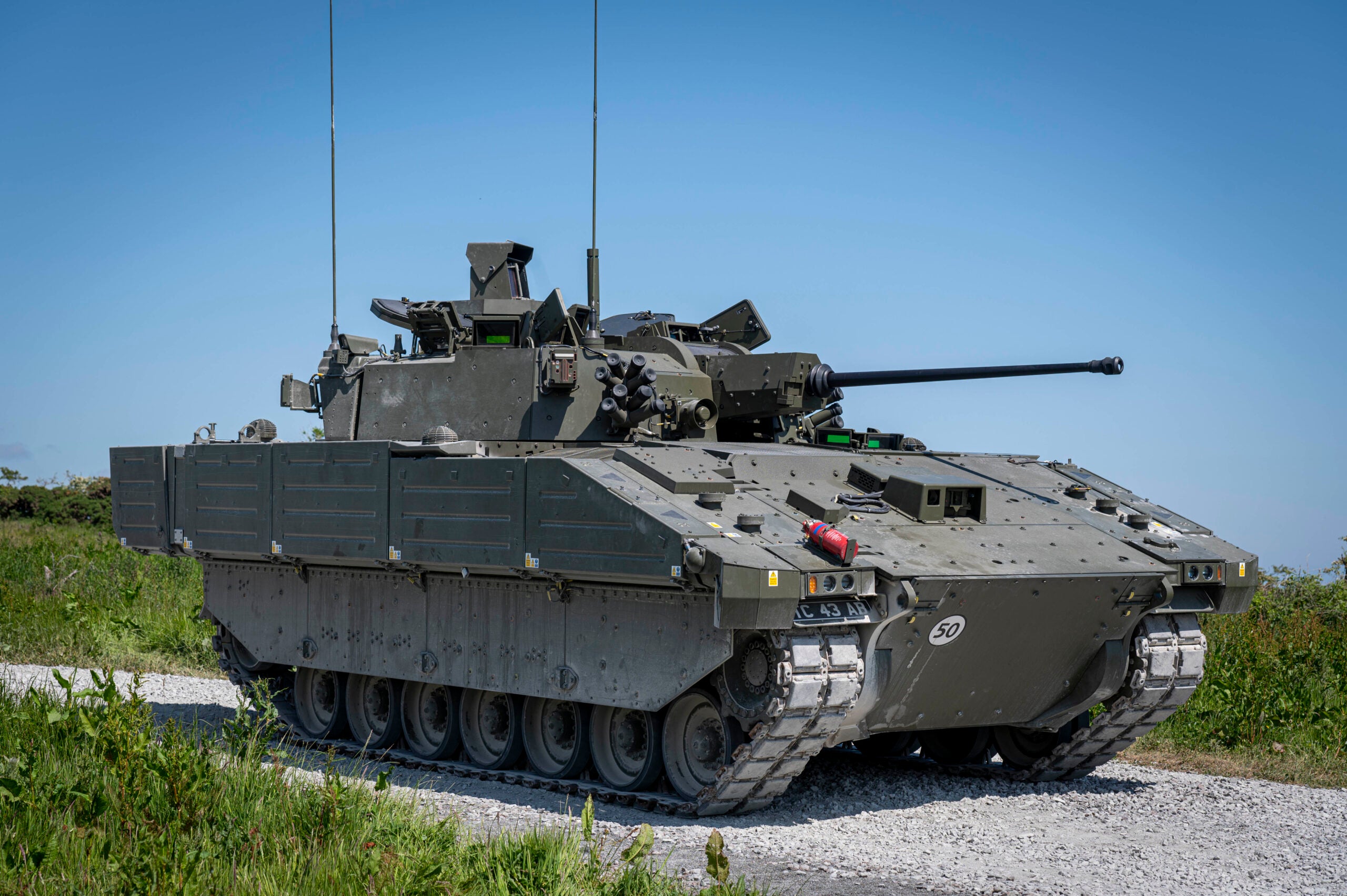 AJAX is put through its paces at Kirkcudbright Ranges in Scotland. The vehicle which is yet to enter service is in the final stages of testing before being handed over to Service use.

Ajax is an advanced, fully digitised, land vehicle system delivering transformational change in capability to the British Army. There are six variants in the Ajax family, all based upon a common base platform.