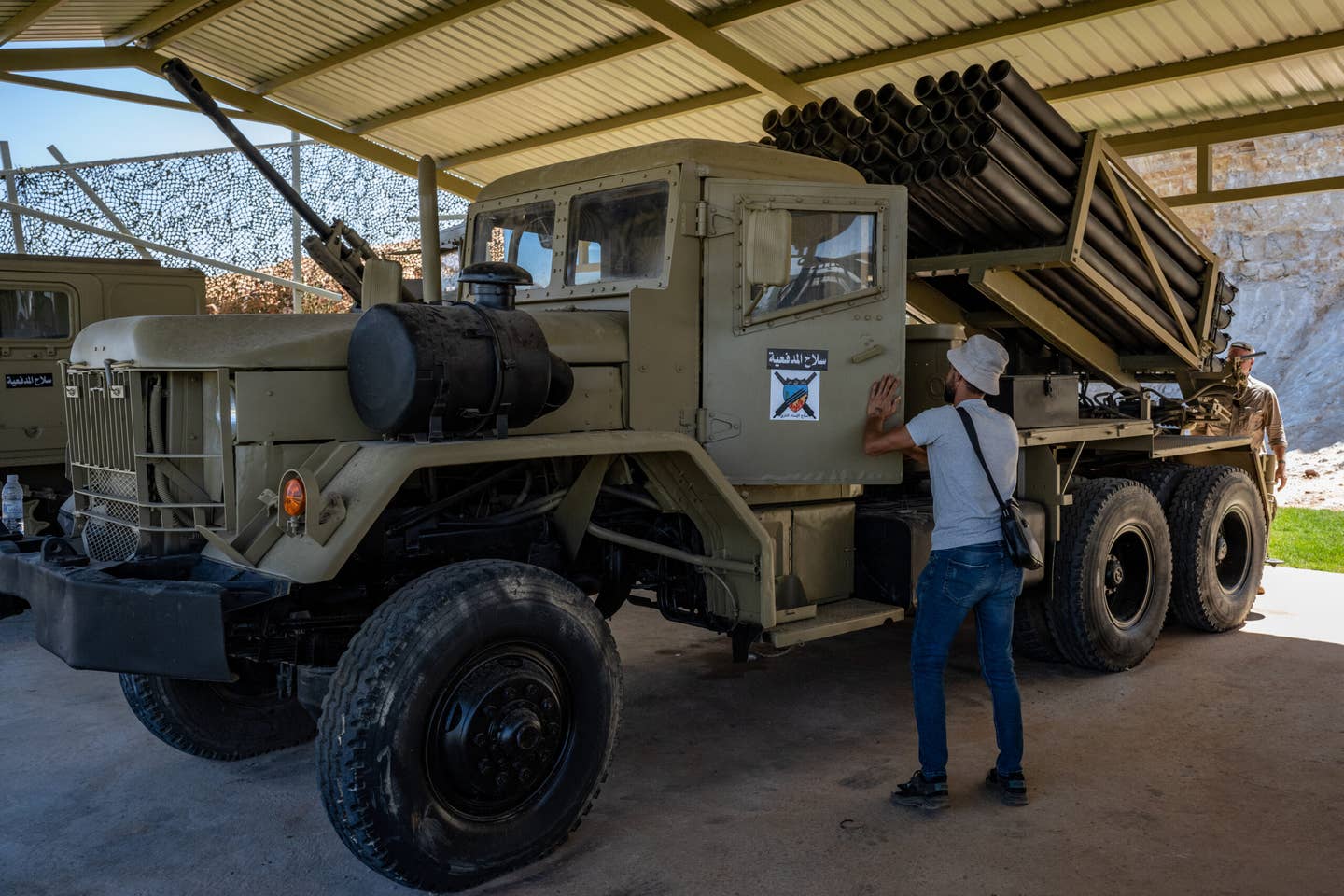 A Grad-type multiple rocket launcher at the Baalbek Tourist Museum in the Bekaa Valley town of Baalbek, Lebanon. <em>Photo by Scott Peterson/Getty Images</em>