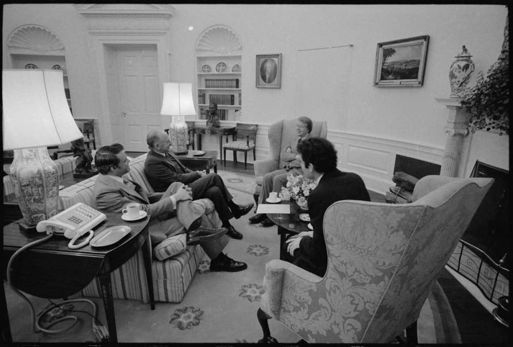President Carter in the Oval Office, circa 1979. <em>Jimmy Carter Library, National Archives and Records Administration</em>