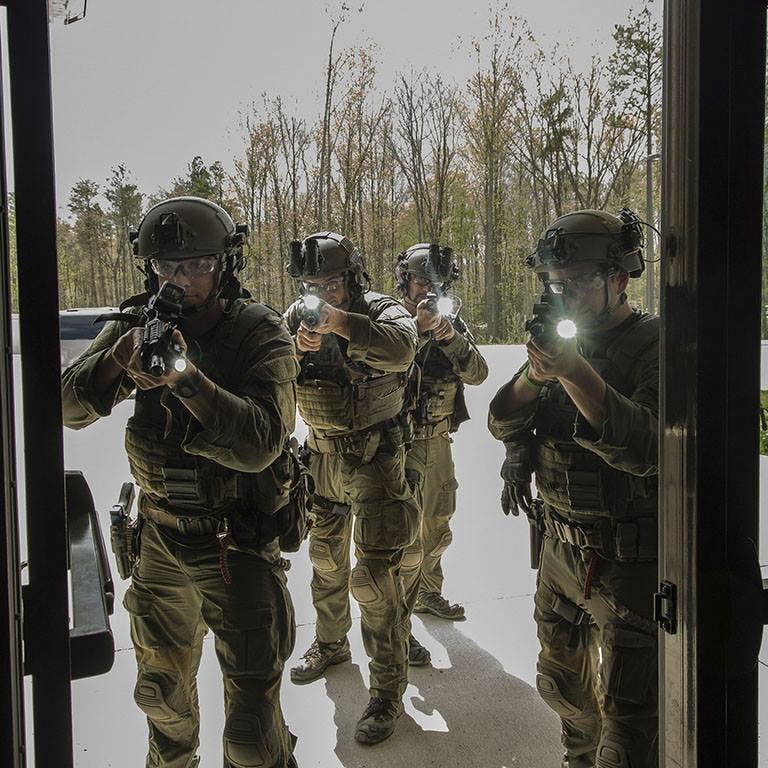 The FBI's Hostage Rescue Team enters a target building during training. (FBI)