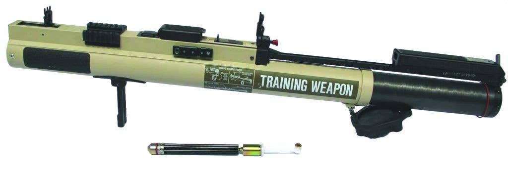 An M72AS trainer with one of the 21mm rockets they system uses seen below. <em>Nammo</em>