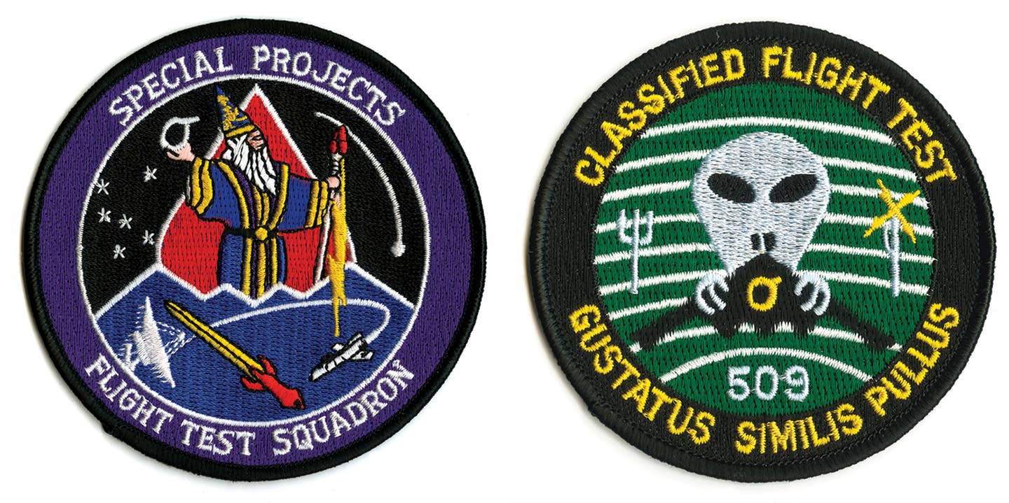 Just two examples of the cryptic iconography of the 5+1 stars and the sigma in the shadowy world of stealth technology. (US government insignia via Trevor Paglen)
