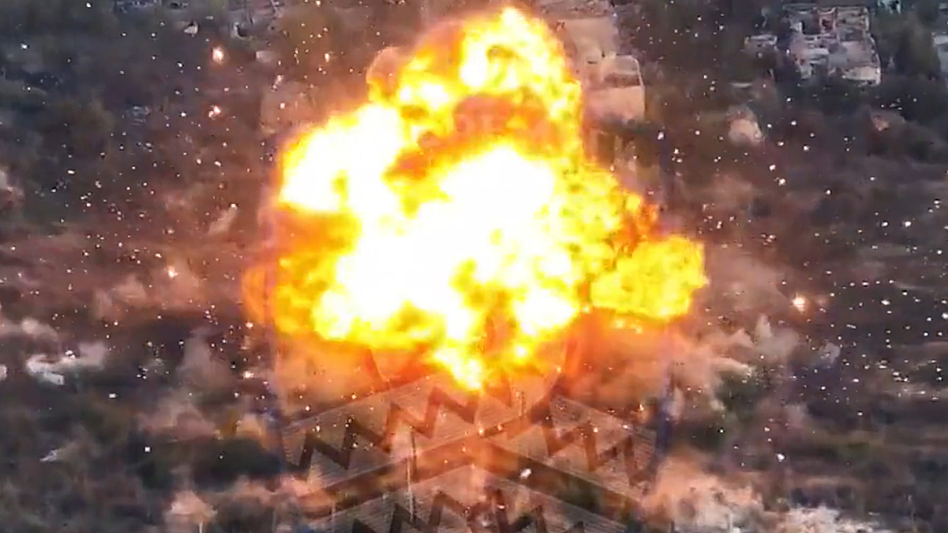 Russian TOS-1A Thermobaric Rocket Launcher Absolutely Detonates When Hit By Drone