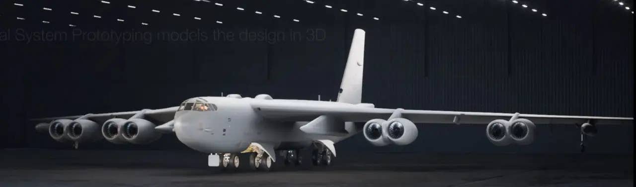 A rendering of what the Air Force's B-52s may look like after receiving their new engines and other upgrades in the coming years. <em>Boeing via Air &amp; Space Forces Magazine </em>