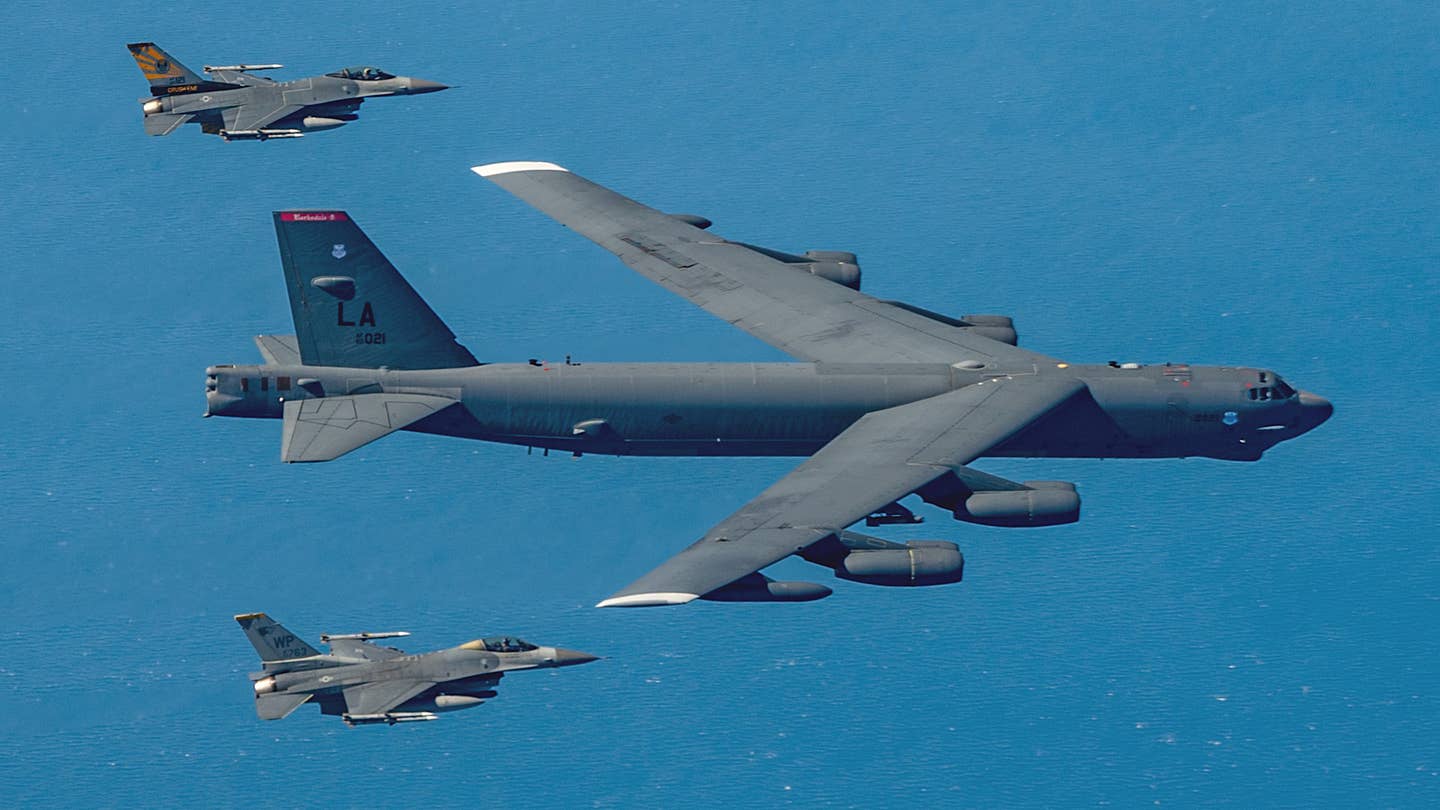 A US Air Force B-52 bomber was seen flying in East Asia recently sporting white-colored wing tips and we now know the reason why.