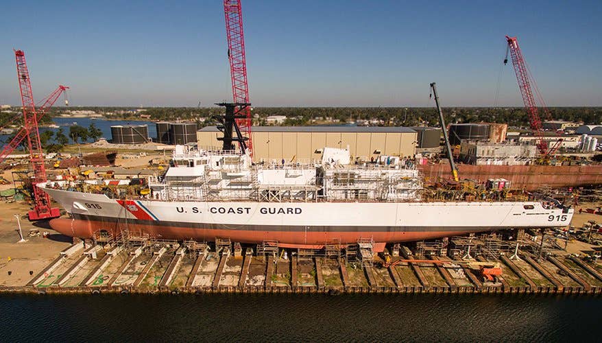 USCGC <em>Argus</em> under construction. <em>Eastern Shipbuilding Group, Inc.</em>