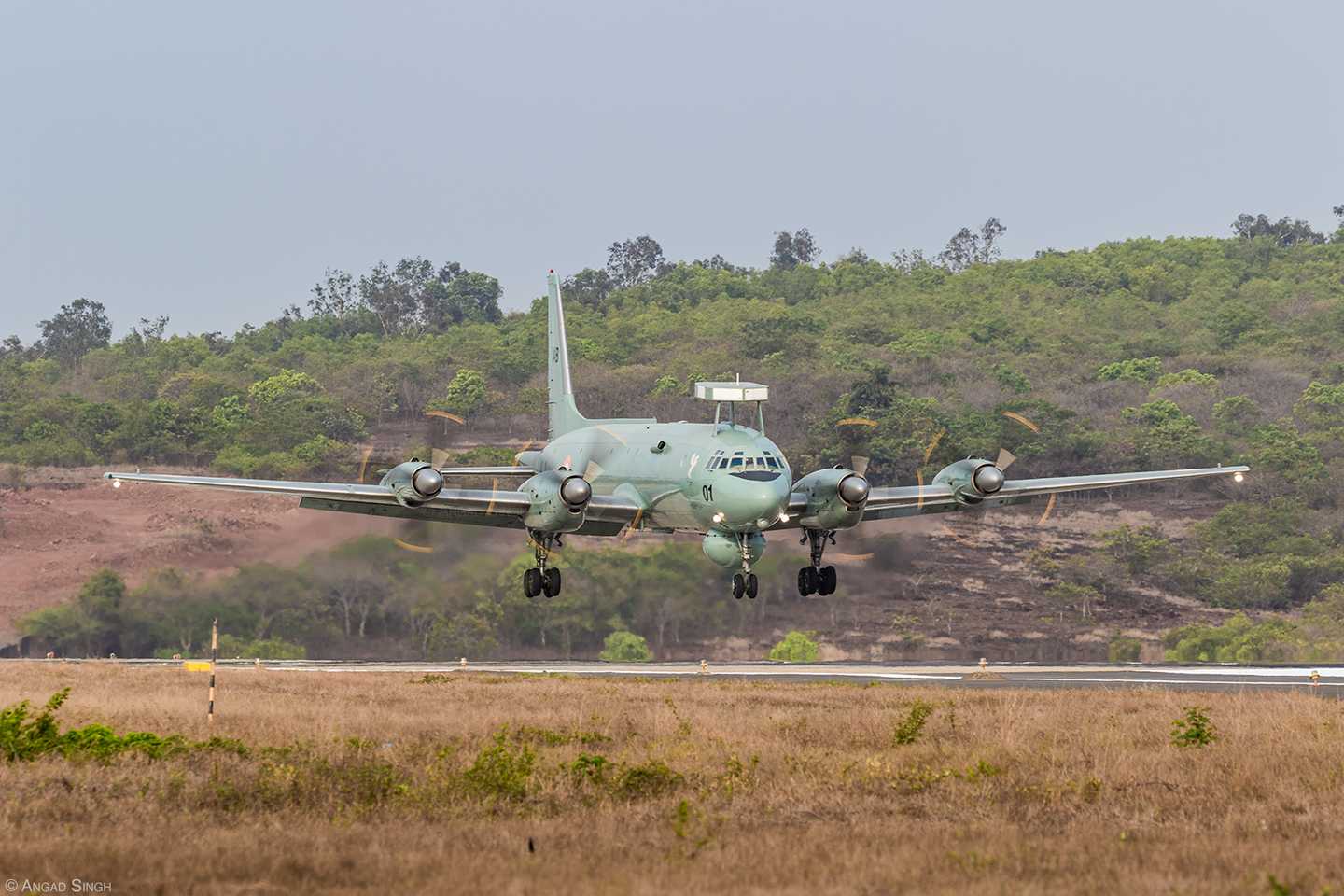 Serial IN301, which was the oldest Il-38 of the Indian Navy, comes in to land at INS <em>Hansa</em> after a long daytime sortie over the Arabian Sea. <em>Angad Singh</em>