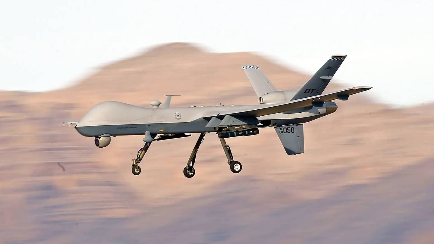 A stock picture of a US Air Force MQ-9 Reaper drone. <em>USAF</em>