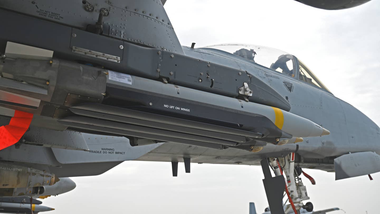 Some of the Small Diameter Bombs (SDB) on one of the A-10s. <em>USAF</em>