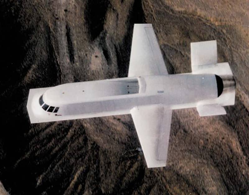 Tacit Blue under flight test near Area 51 back in the early 1980s. (USAF)
