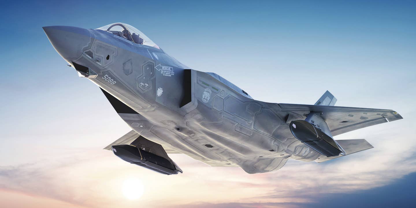 Official rendering of F-35 carrying two external LRASM missiles.