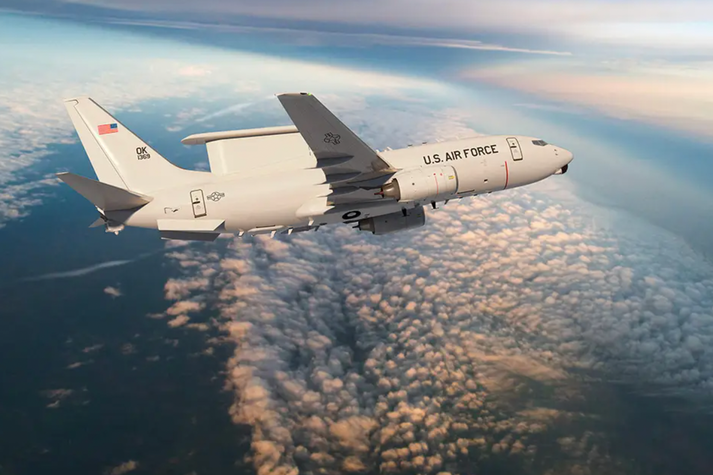 Concept image of a future U.S. Air Force E-7A Wedgetail AEW&amp;C jet. <em>Boeing</em>