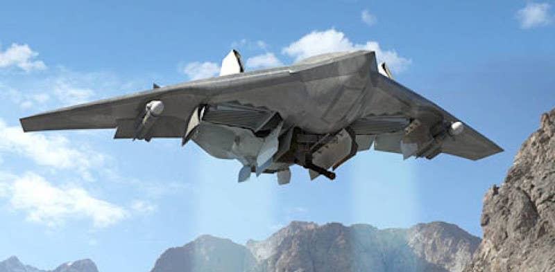 A rendering of Lockheed Martin's Vertical Takeoff and Landing (VTOL) Advanced Reconnaissance Insertion Organic Unmanned System, or VARIOUS, another fan-in-wing concept from the 2000s.<em> Lockheed Martin</em>