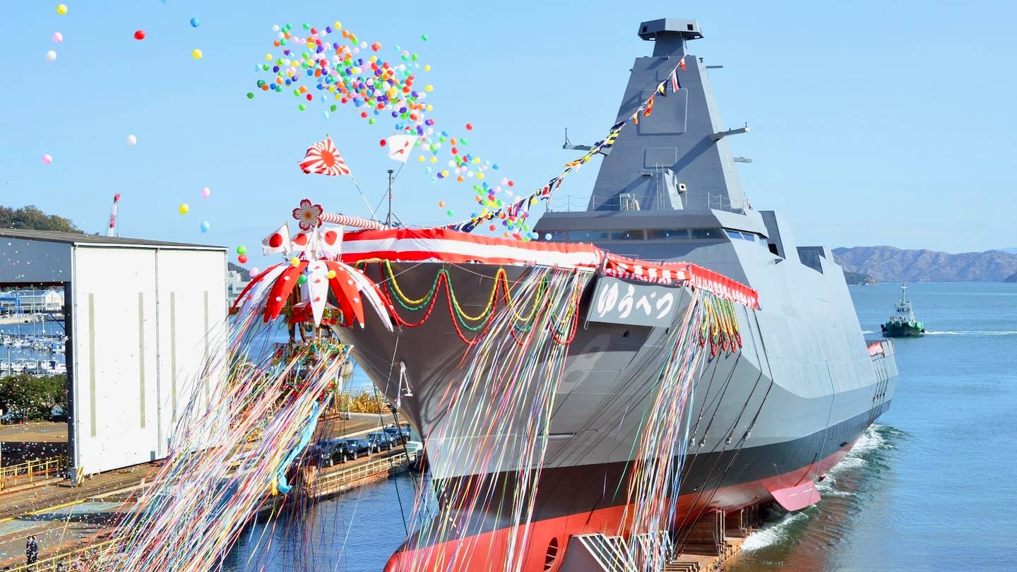 The eighth Mogami class frigate, JS Yubetsu , during its recent launch