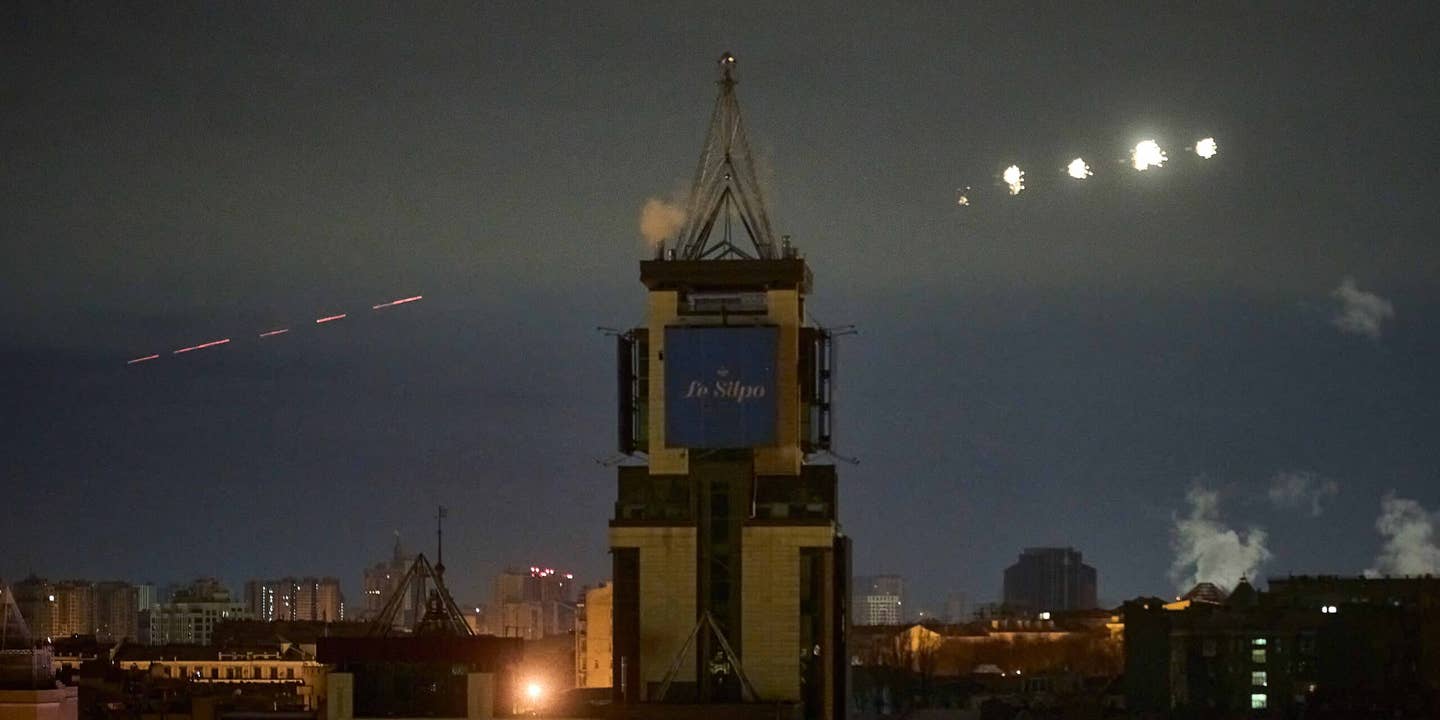Air defense work outside the city on November 25, 2023 in Kyiv, Ukraine. According to the country's air force, more than 70 Iranian-made Shahed drones targeted the Kyiv area overnight, although most all were intercepted by air defenses.