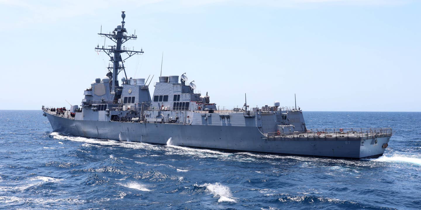 The USS Mason responded to an emergency call from an oil tanker that was fired upon by Houthi anti-ship ballistic missiles that missed.