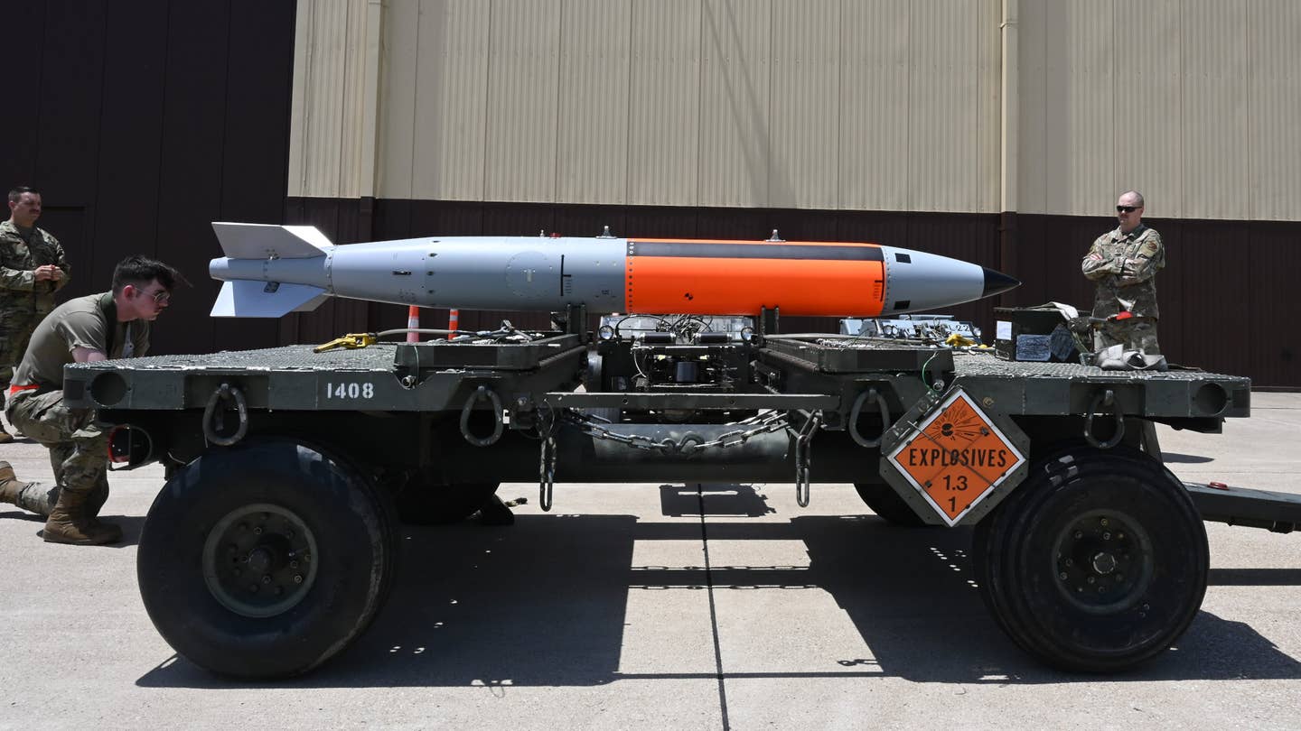 A stock picture of a B61-12 test article. <em>USAF</em>