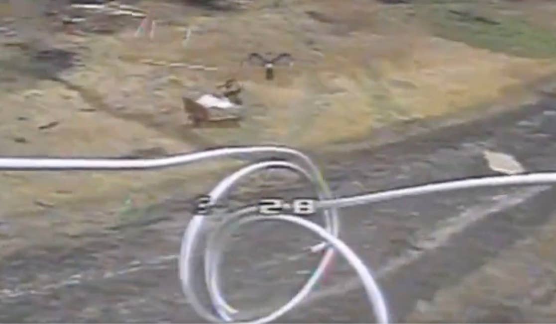 The FPV drone approaches its victim. (Rubak Wild Division screencap)