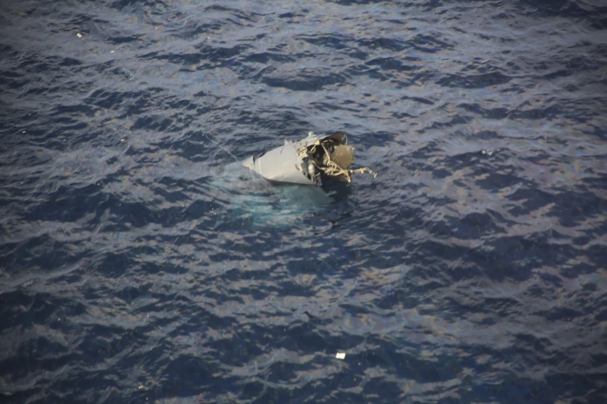 Wreckage of the CV-22B Osprey off Yakushima Island, as photographed by the Japan Coast Guard, November 29, 2023. Japan Coast Guard 