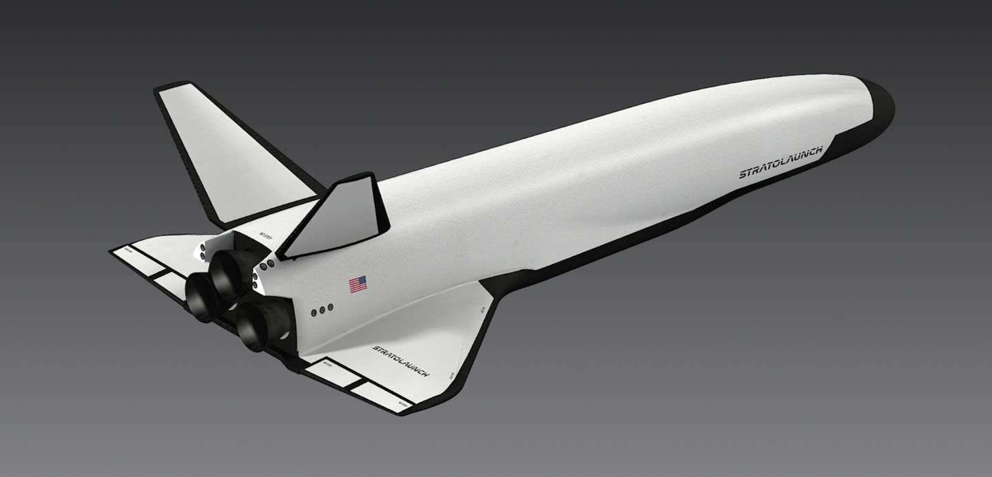 A Stratolaunch concept for a reusable spaceplane, formerly promoted under the name Black Ice. <em>Stratolaunch</em>