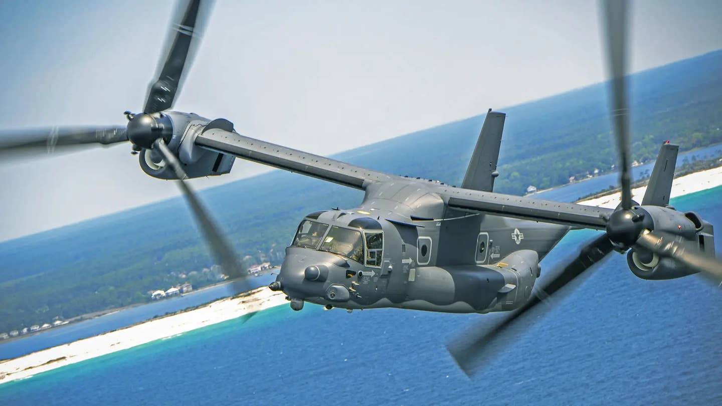 A stock picture of a US Air Force CV-22B Osprey. USAF