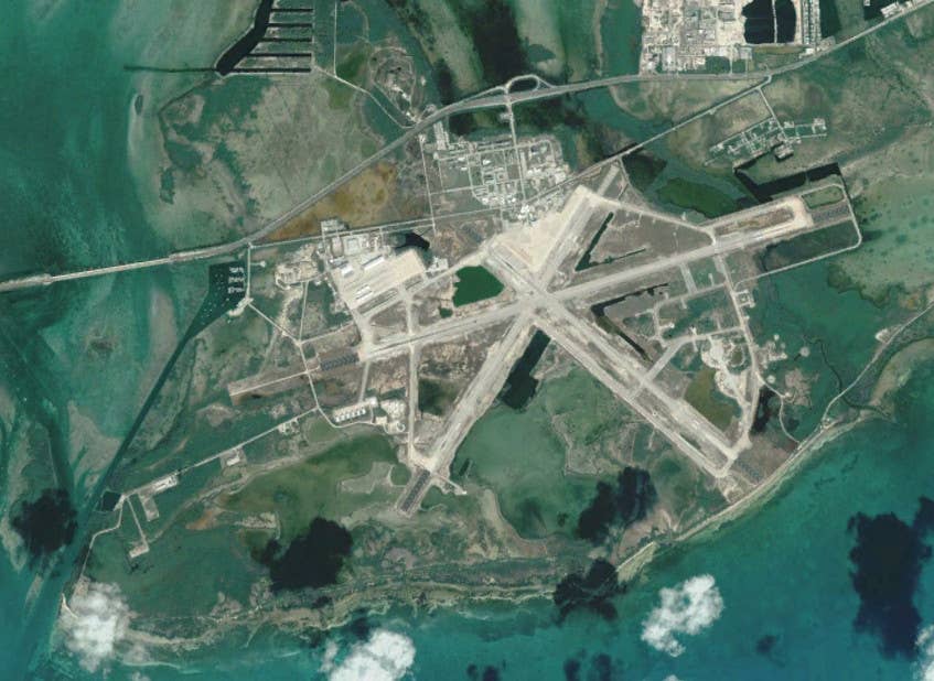 A satellite image of NAS Key West. <em>Google Earth</em>