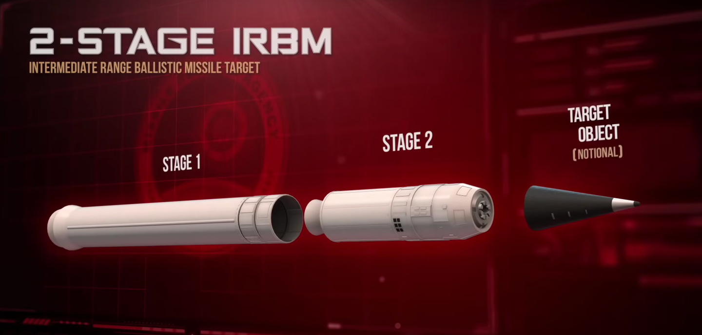The test involved a two-stage IRBM target. <em>MDA</em>