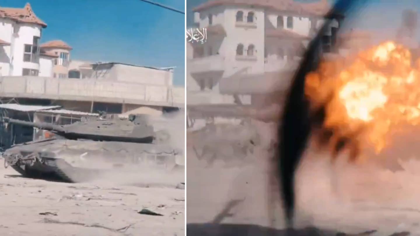 New video footage from the ongoing conflict in Gaza offers an especially good look at Israel's Trophy active protection system in action helping to protect a Merkava tank under attack.