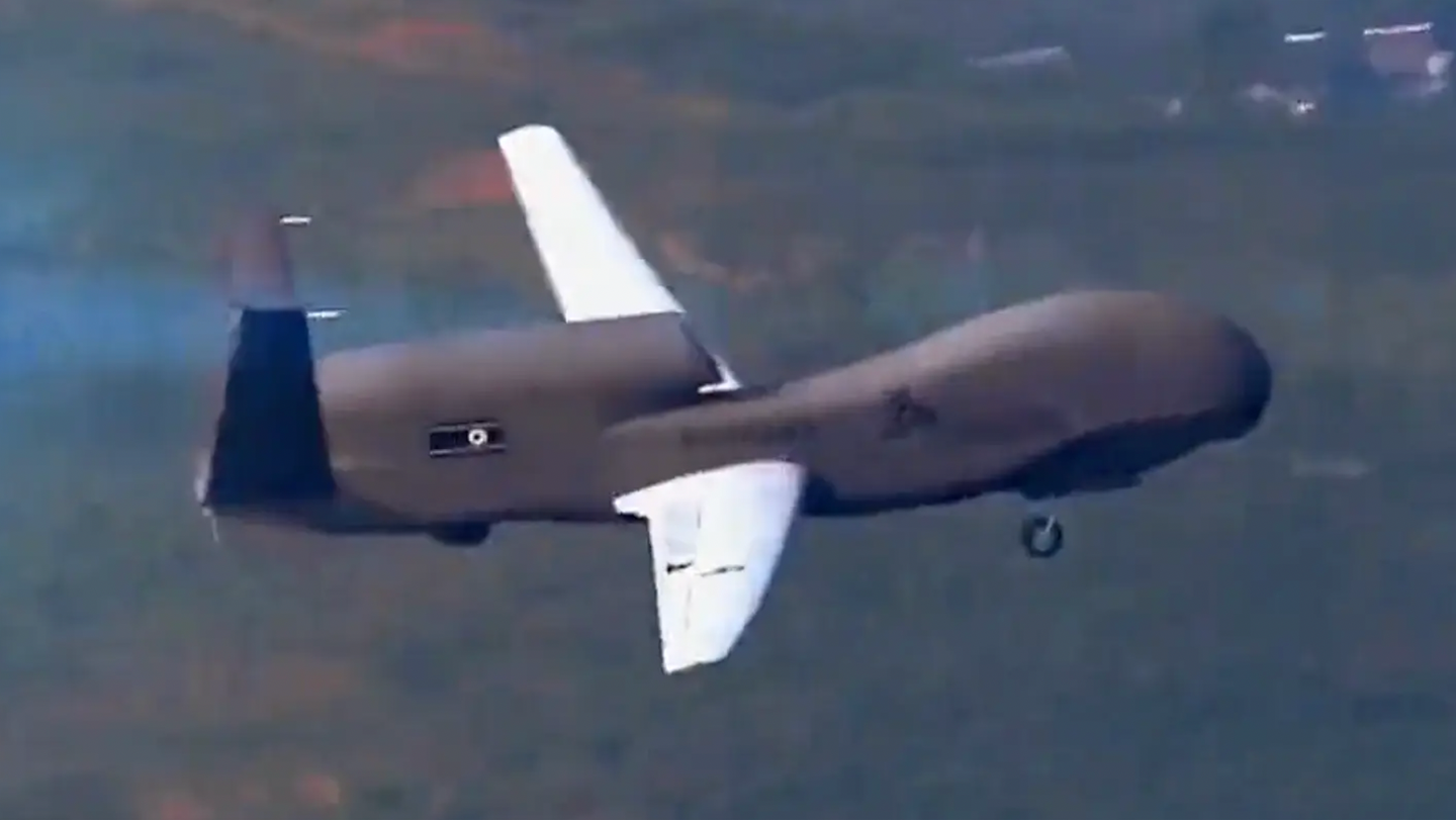The North Korean surveillance drone referred to as the “Global Hawk-type,” unveiled earlier this year. <em>NK State Media</em>