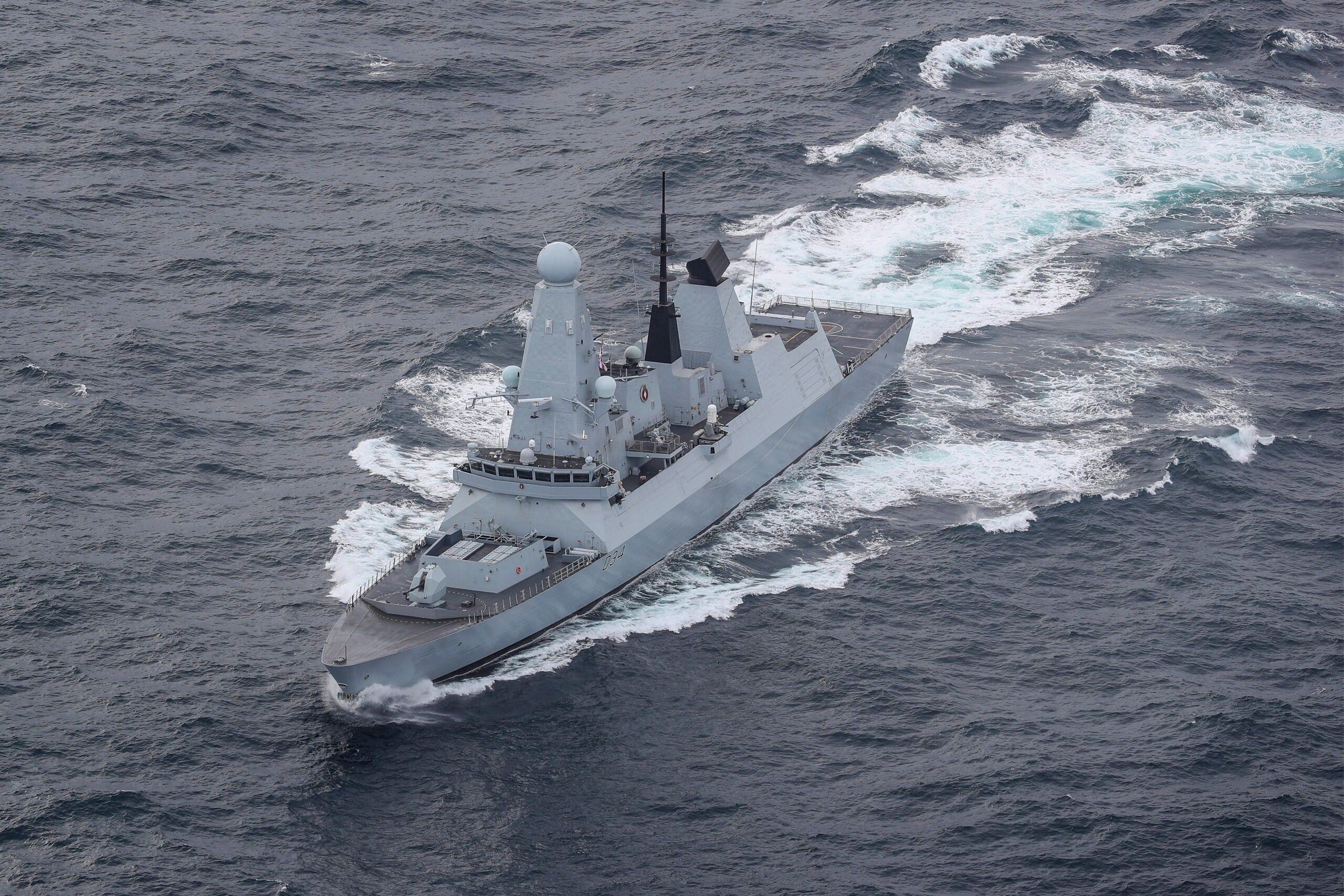 Image of HMS Diamond, seen here off the coast of Scotland today (04/10/2020).

The full UK Carrier Strike Group assembled for the first time during Group Exercise 2020 on 4th October. Aircraft carrier HMS Queen Elizabeth leads a flotilla of destroyers and frigates from the UK, US and the Netherlands, together with two Royal Fleet Auxiliaries. It is the most powerful task force assembled by any European Navy in almost 20 years.