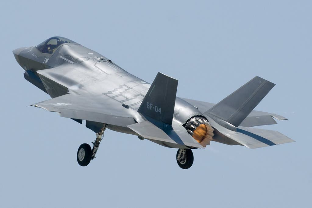 F-35B taking off conventionally in afterburner during a test sortie. <em>Lockheed Martin</em>