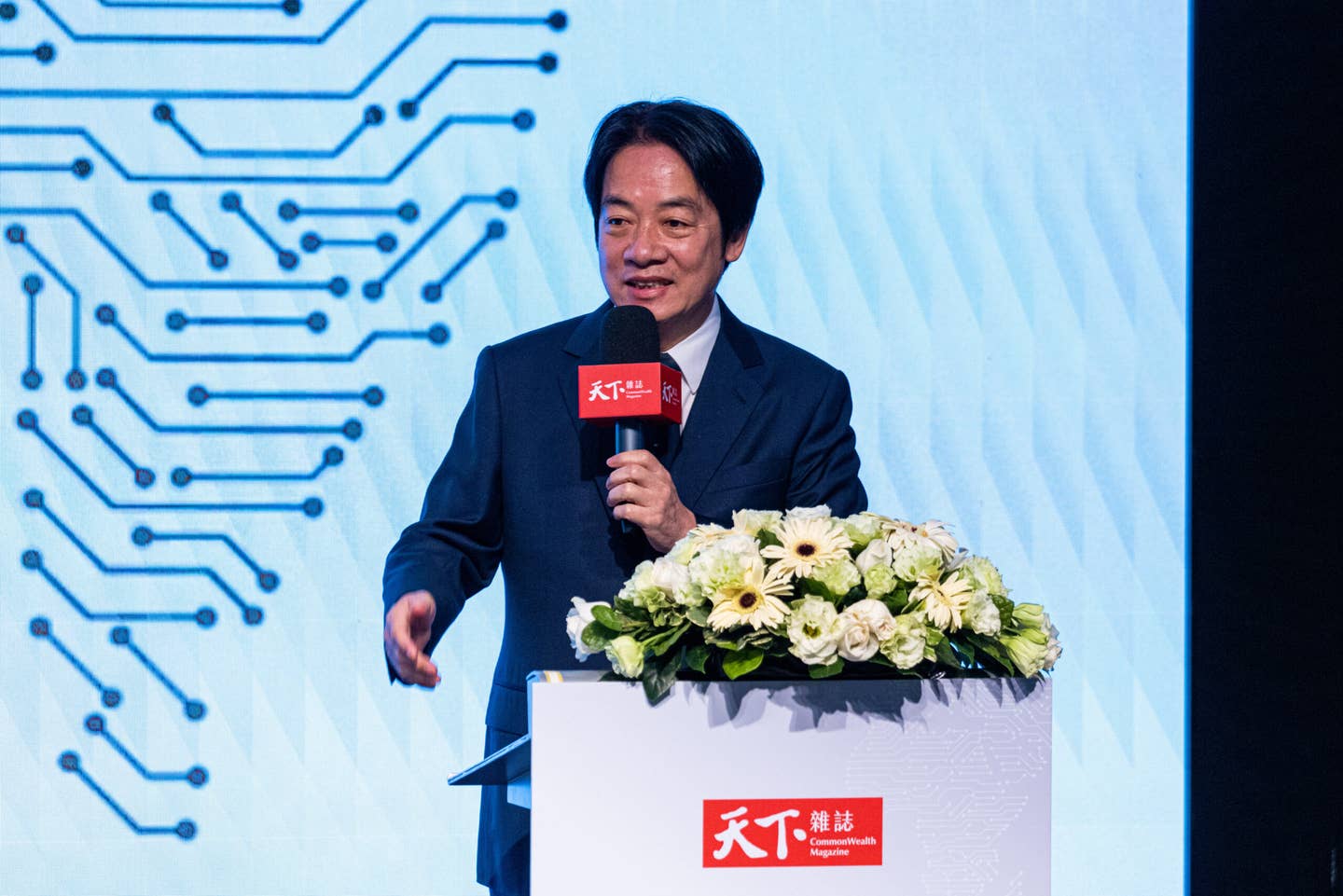 Taiwanese Vice President Lai Ching-te gives a speech on March 16, 2023, in Taipei, Taiwan. <em>Photo by Annabelle Chih/Getty Images</em>
