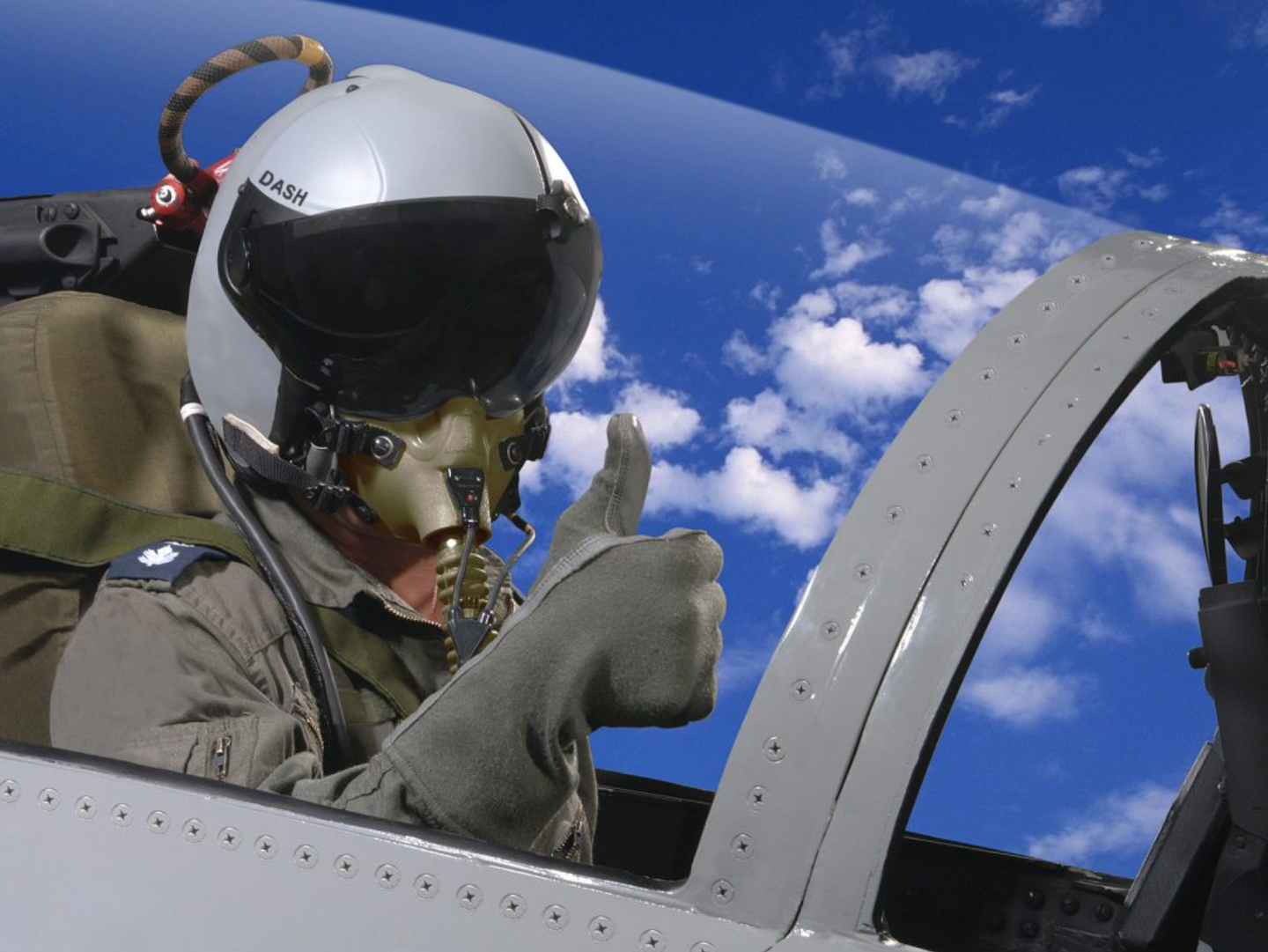 A publicity image of Elbit Systems’ Display and Sight Helmet (DASH) that enables pilots to aim their weapons simply by looking at the target.&nbsp;<em>Elbit Systems</em>