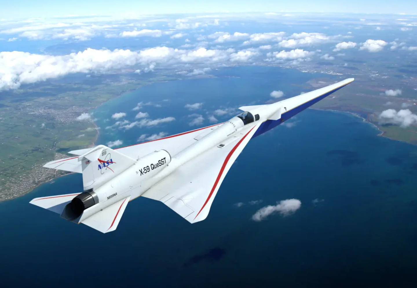 A rendering showing what the X-59A is expected to look like when completed.&nbsp;<em>Lockheed Martin</em>