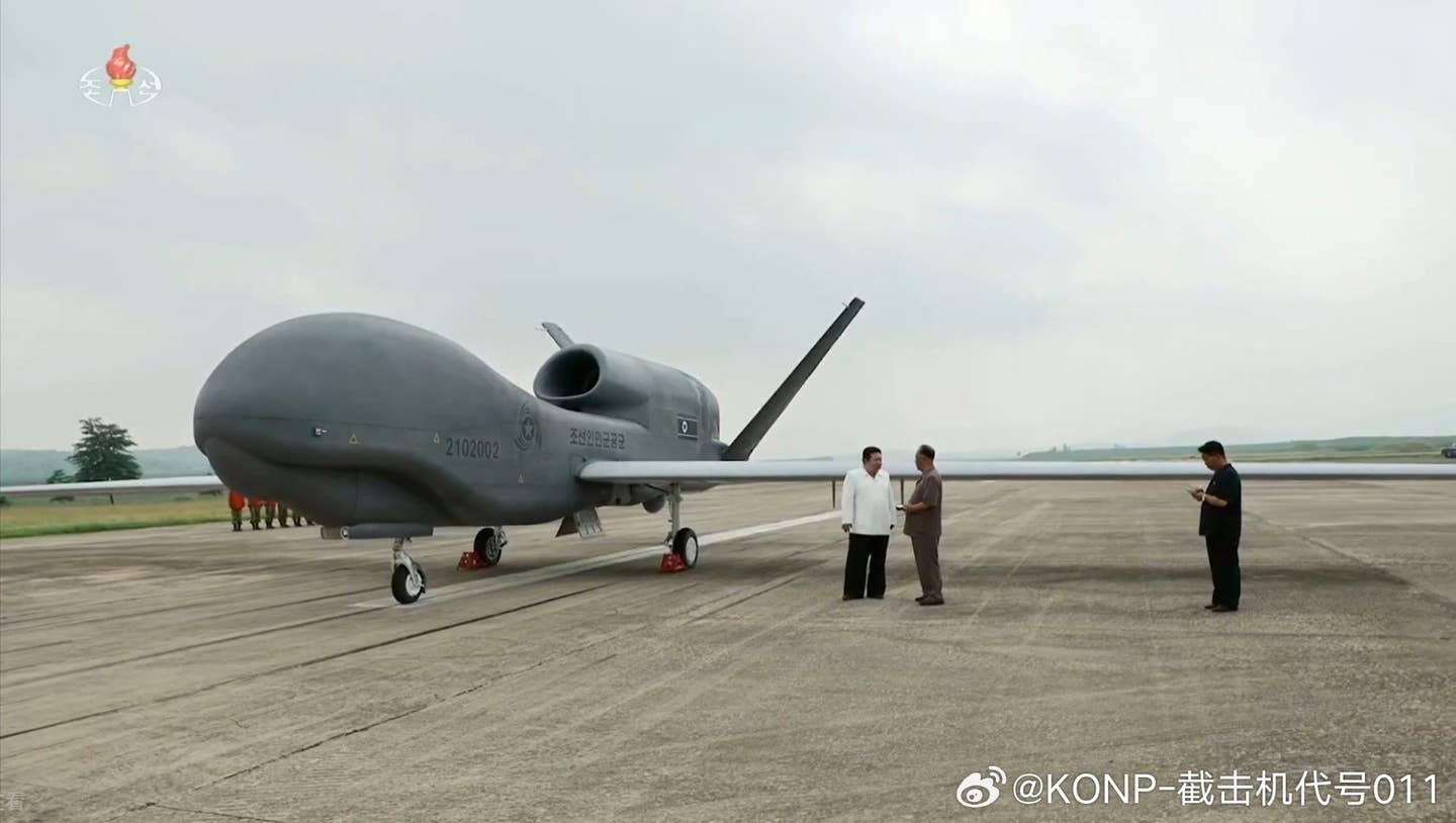 The North Korean Saetbyol-4 jet-powered surveillance drone. (Via Weibo)