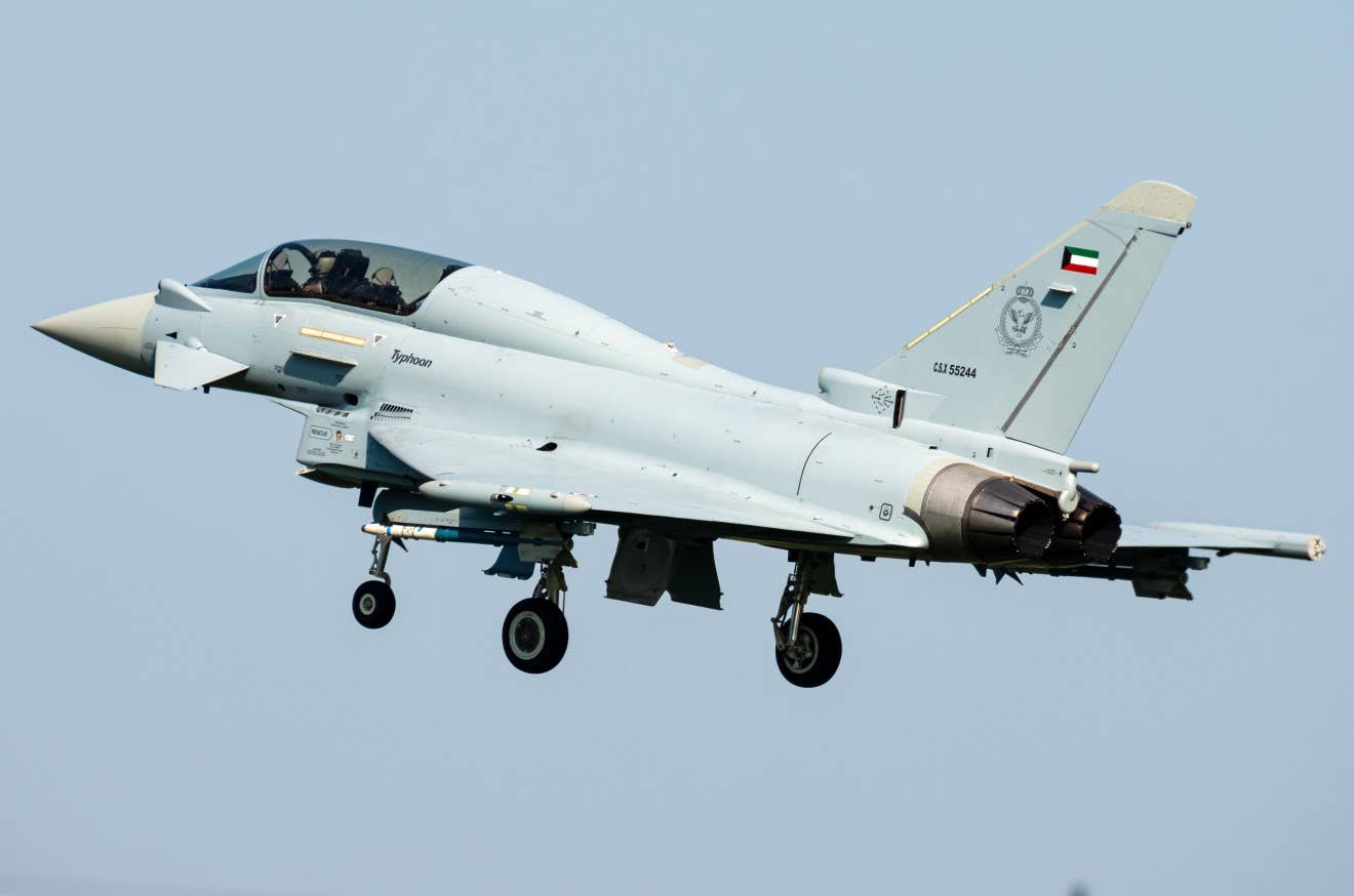 One of the first Typhoons for Kuwait, before delivery. The handover of the 28 Kuwaiti aircraft began in December 2021. <em>Eurofighter</em>