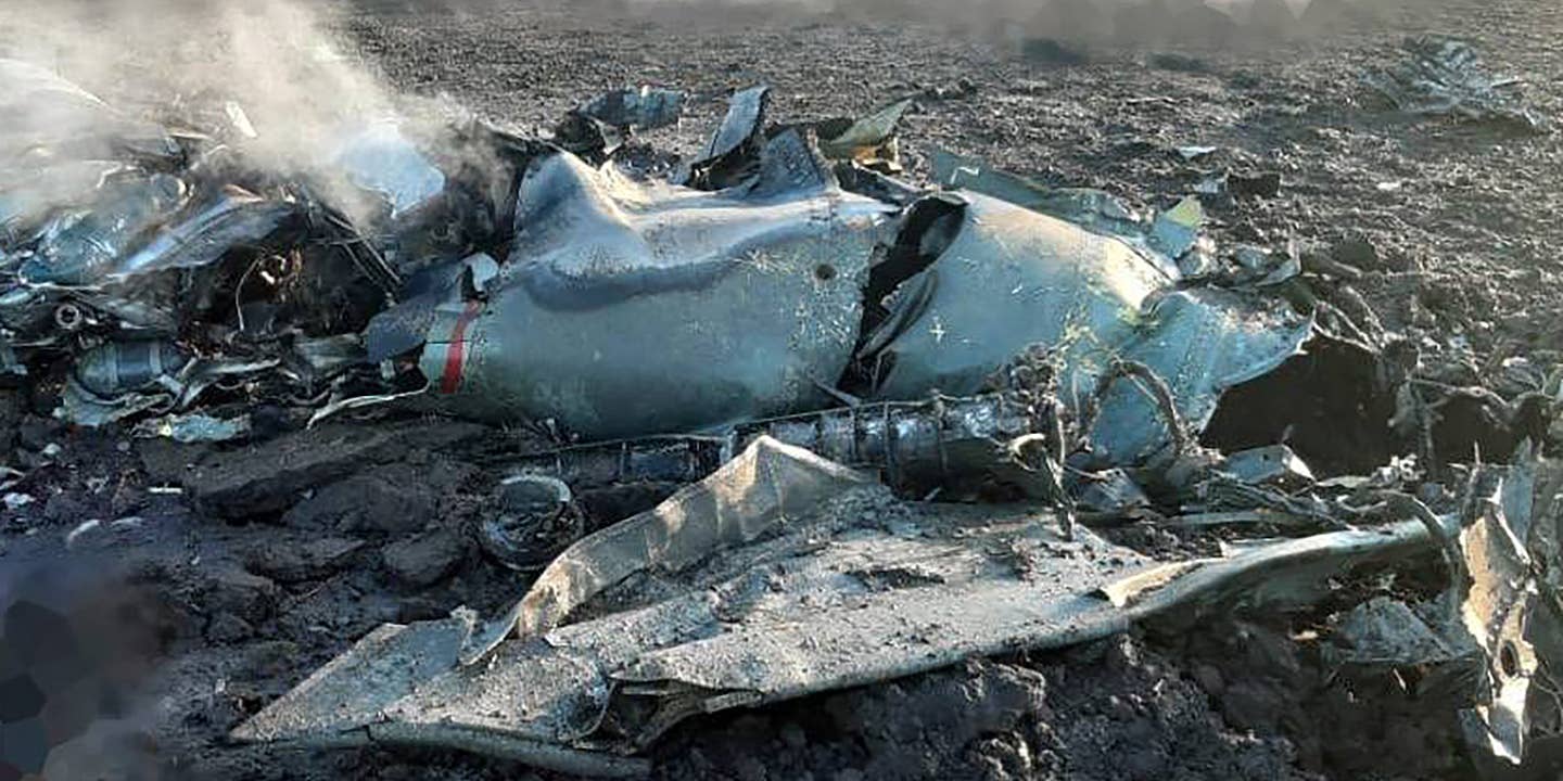 Russian soviet-era anti-ship missile wreckage in Ukraine.