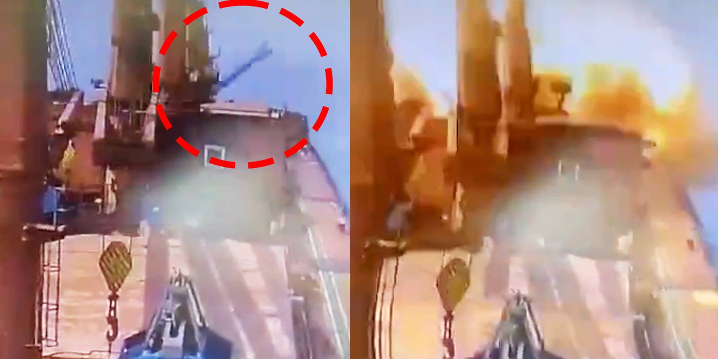 Houthi Anti-ship ballistic missile attack in Red Sea video capture.