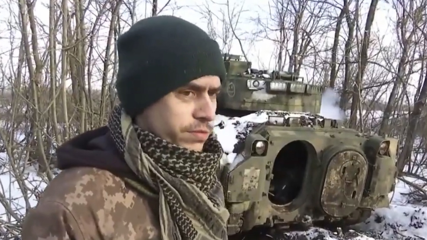 The Bradley's gunner talks about learning lessons from video games to take out a Russian tank.