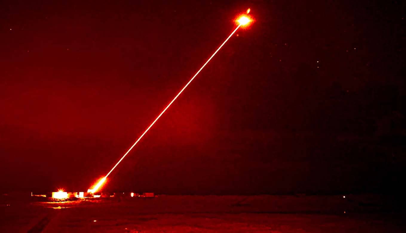A Dragonfire night shot during recent tests on the U.K. Ministry of Defence’s ranges in the Hebrides, Scotland. <em>Crown Copyright</em>