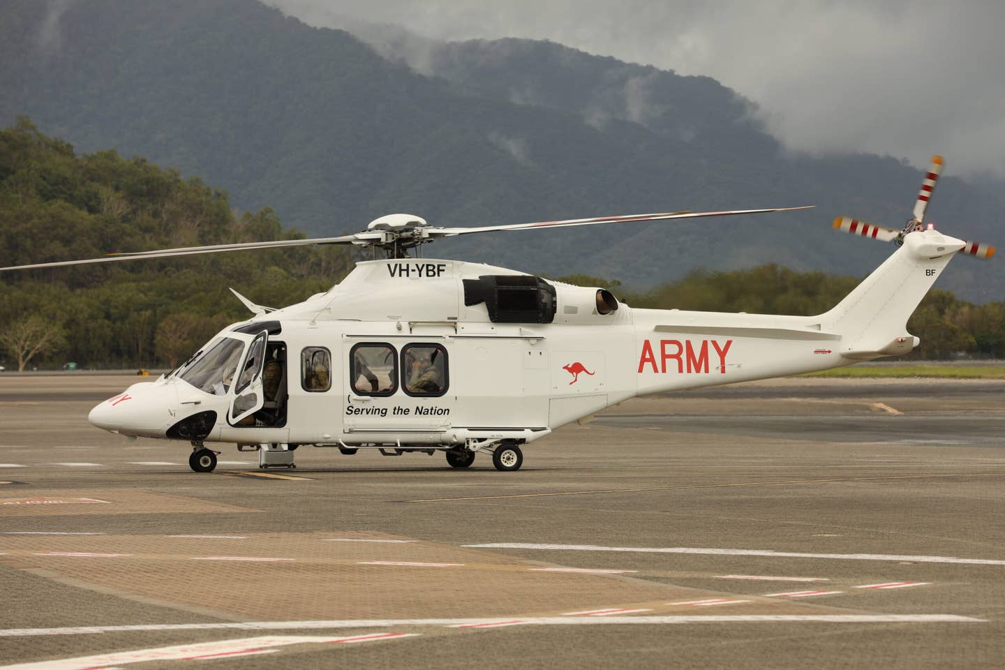 One of the handful of leased AW139 helicopters operated by Australian Army Aviation conducting emergency disaster relief operations in northern Australia in December 2023, filling in for the now stripped and destroyed NH-90s. <em>Commonwealth of Australia, Department of Defense</em>