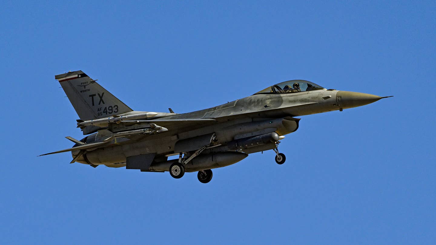 An F-16C newly-assigned to the recently-established 706th Aggressor Squadron at Nellis. <em>Jamie Hunter</em>