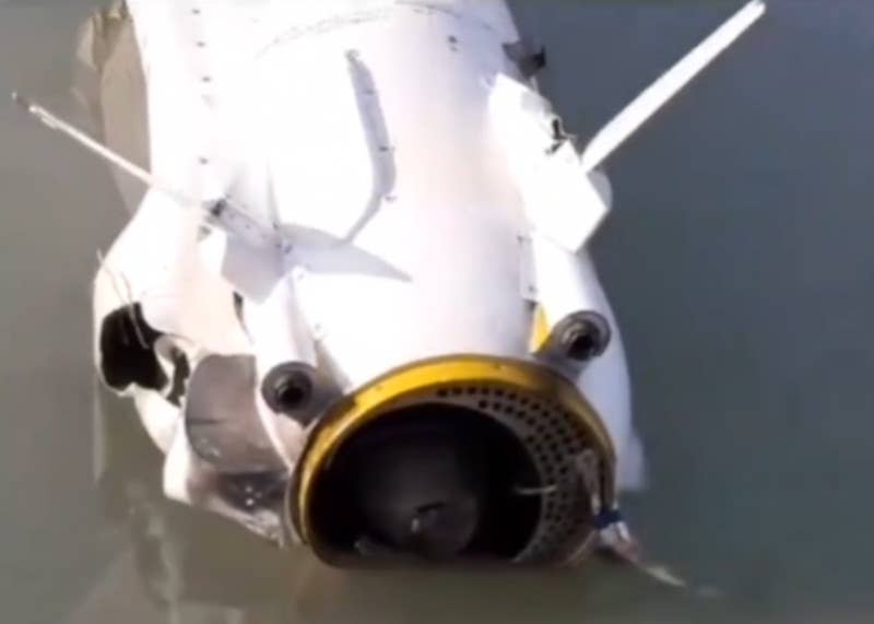 A look at the rear-end of the apparent Neptune missile in the video that appeared online today. <em>via X/Telegram</em>