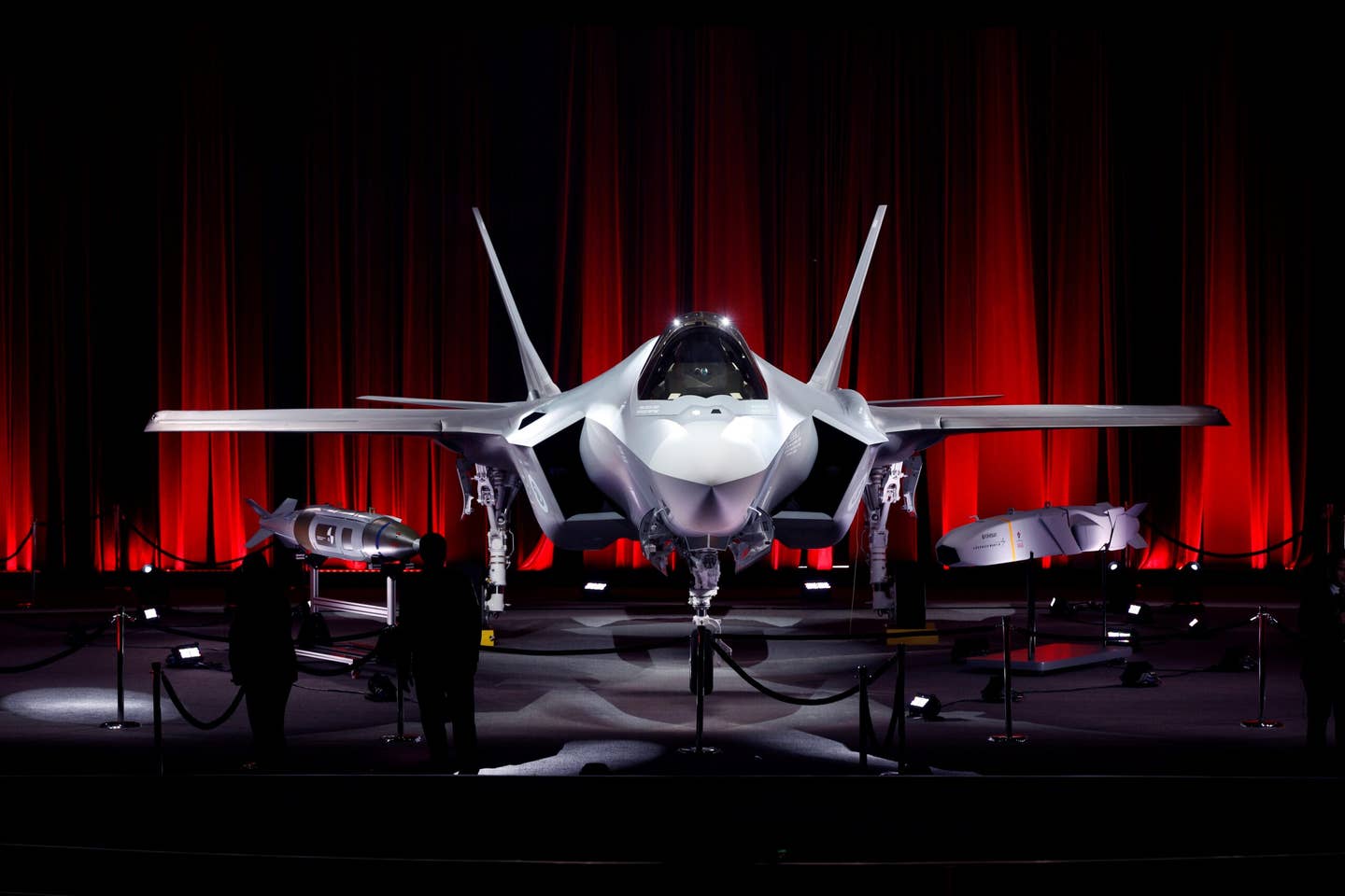 The first F-35A fighter for Turkey during its official rollout ceremony at the Lockheed Martin production facility in Forth Worth, Texas, on June 21, 2018. <em>Photo by Atilgan Ozdil/Anadolu Agency/Getty Images</em>