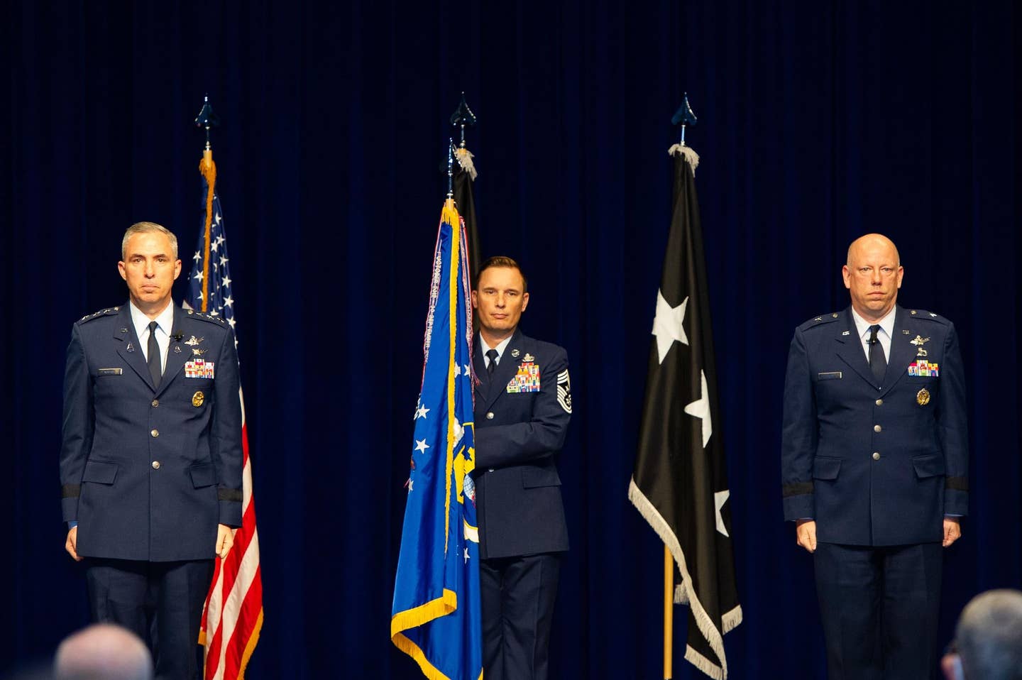 Brig. Gen. Stephen Purdy (R) assumed command of the 45th Space Wing in a ceremony held on January 5, 2021, at Patrick Space Force Base, Florida.<em> U.S. Space Force</em>