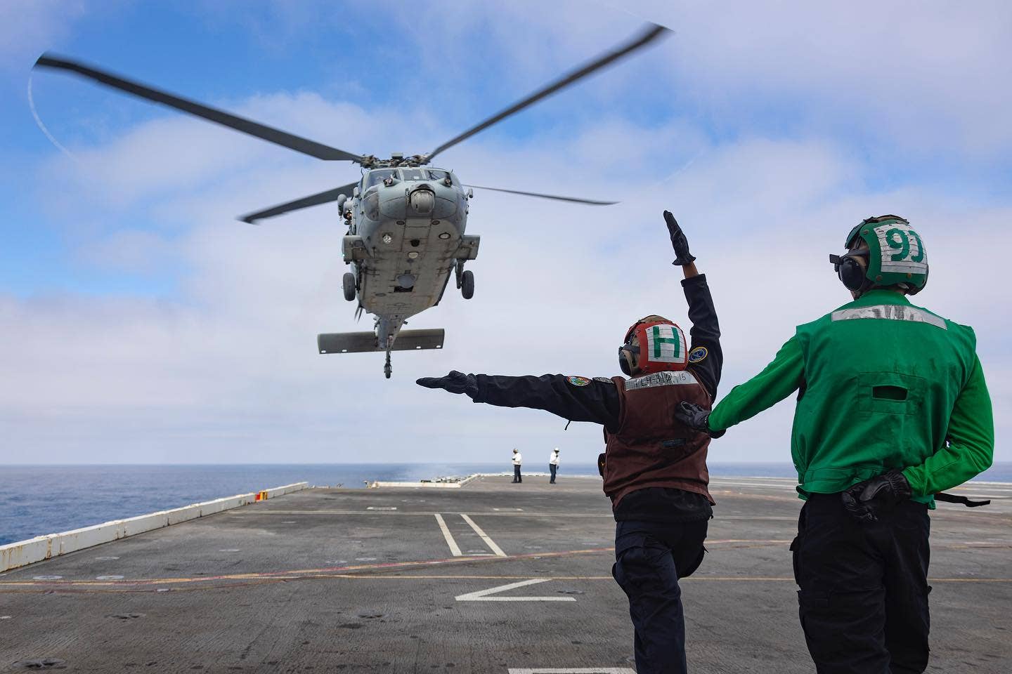 The aircraft carrier USS A<em>braham Lincoln</em>, training off the coast of Southern California, is having its COD services provided by helicopters, the Navy says. (<em>Abraham Lincoln</em> Facebook page)